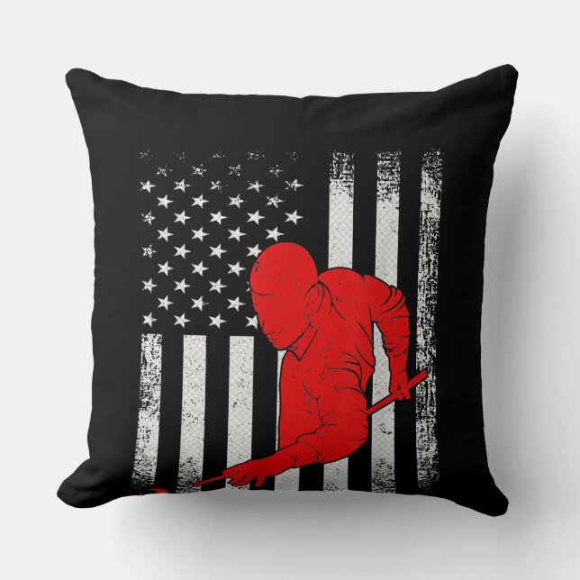 Almofada Vintage EUA Flag Piscina Billiard Snooker (Frente)