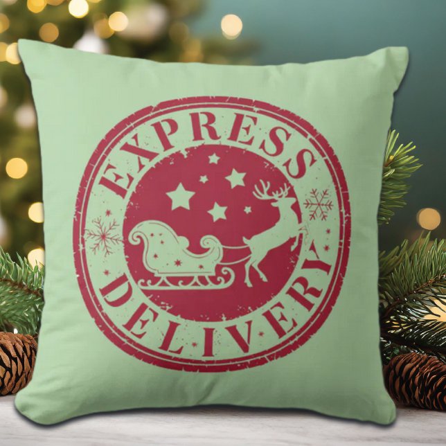 Almofada Vintage Express Delivery from Santa Claus (Criador carregado)