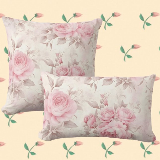Almofada Vintage Faded Pink Roses (Vintage Romance. 3 sizes)
