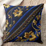 Almofada Vintage faux Embroiderme Blue Dourada Flores<br><div class="desc">Vintage Embroidery faux Blue Dourado Flowers padrão texturizado. Confortável sem a comichão do 😀 real bordado</div>