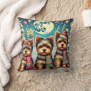 Almofada Vintage Felry Natal Terrier Yorskhire Yorkie