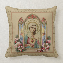 Almofada Vintage floral abençoado do anjo do Natal da