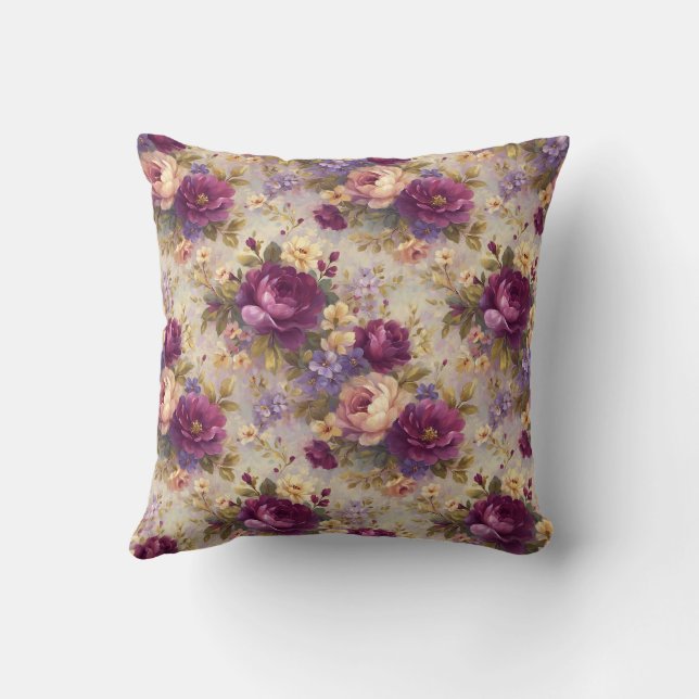 Almofada Vintage Floral Elegante Botânica (Verso)