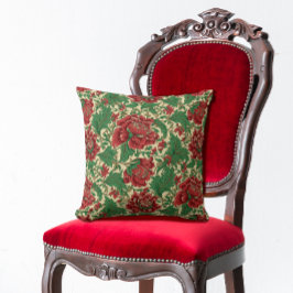 Almofada Vintage Floral Pattern Chintz Cores de Natal