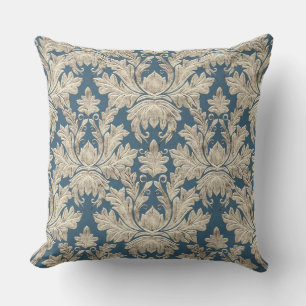 Almofada Vintage French Blue Rustic Elegtic Wood Damask