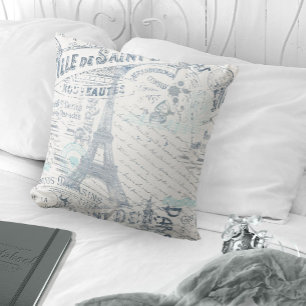 Almofada Vintage French Romance Collage Blue ID226