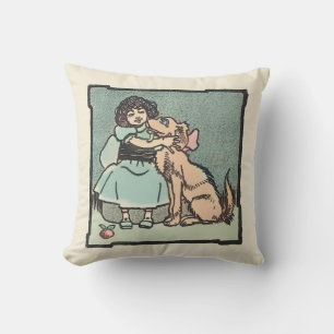 Almofada Vintage Girl with Dog and Funny Sarcasm Cote (Garo