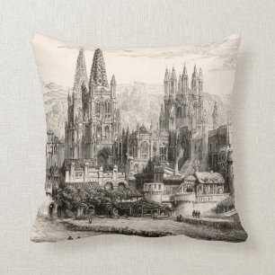 Almofada Vintage gótico do pináculo do castelo da espanha