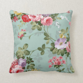 Almofada Vintage Green Floral Design