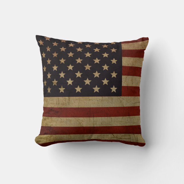 Almofada Vintage Grunge American Flag (Frente)