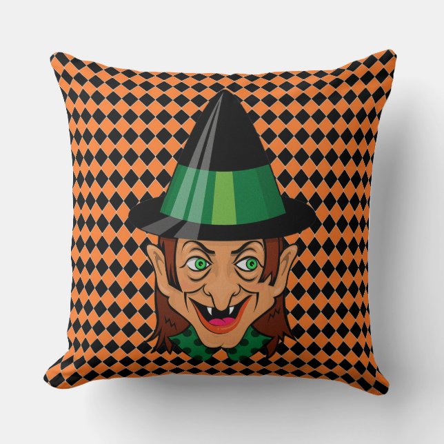 Almofada Vintage Halloween Witch (Frente)