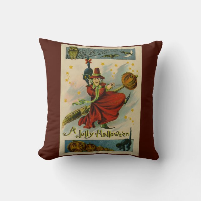 Almofada Vintage Halloween Witch (Frente)