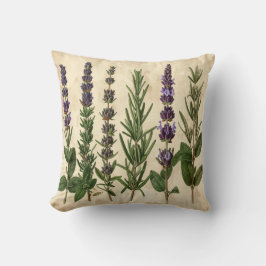 Almofada Vintage Herb Pillow - Botanical Rosemary Lavender 