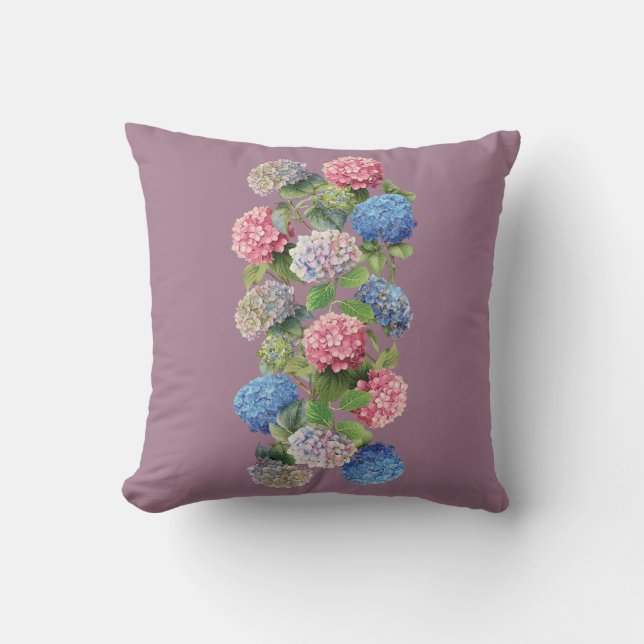 Almofada Vintage Hydrangea Throw Pillow (Frente)