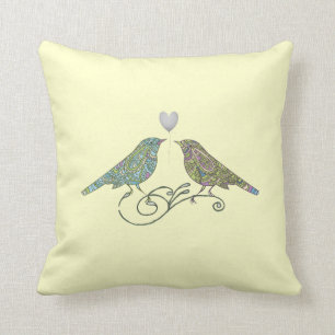 Almofada Vintage Inspirou Pássaros Cachorosos Com Amor Ama