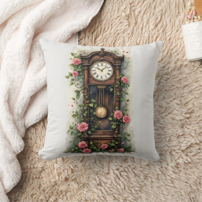 Almofada Vintage Ivy Rose Grandfather Clock (Cobertor)