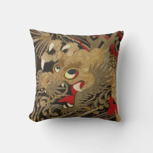 Almofada Vintage Japonês Dragon