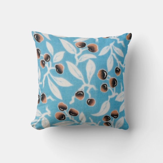 Almofada Vintage Japonês Textil, Padrão de Loucos (Frente)