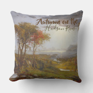 Almofada Vintage Jasper Cropsey outono no rio Hudson