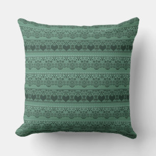 Almofada Vintage lace green openwork para decoração