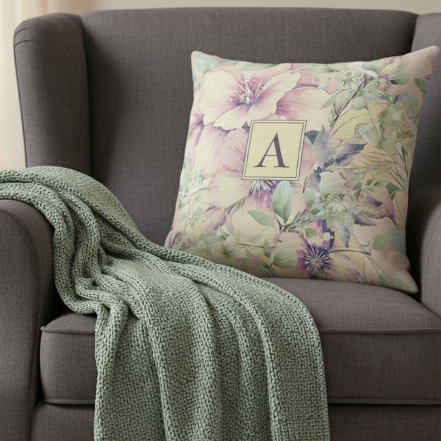 Almofada Vintage Lindos Florais de Blush (Criador carregado)