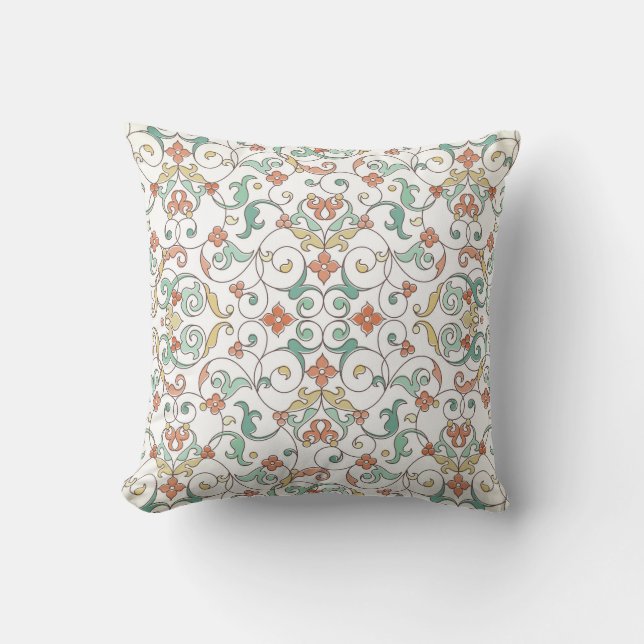 Almofada Vintage Line Art Eastern Ornament (Frente)