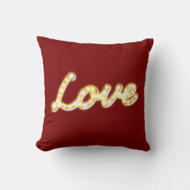 Almofada Vintage Marquee Lights Love Cushion - vermelho