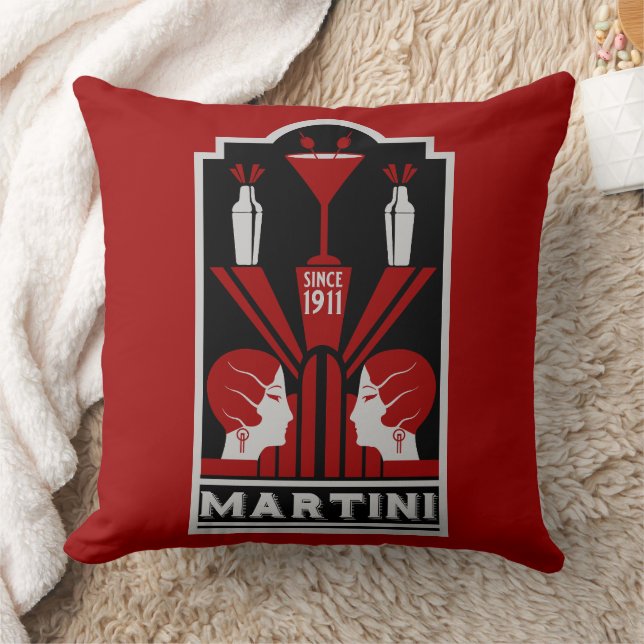 Almofada Vintage Martini Art Deco (Cobertor)