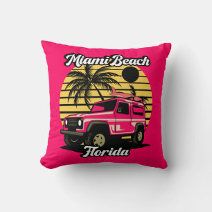 Almofada Vintage Miami Beach Flórida