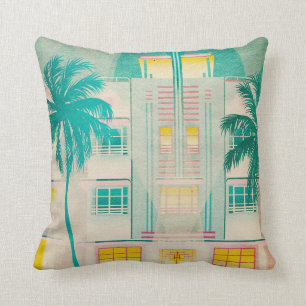 Almofada Vintage Miami, Travesseiro decorativo Ocean Drive