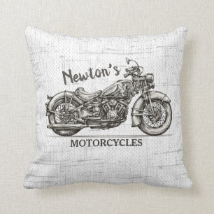 Almofada Vintage Motorcycle Personalized NAME Garage