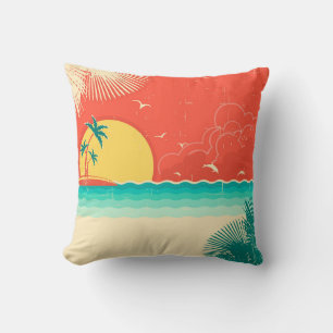 Almofada Vintage natural sazonal tropical com i