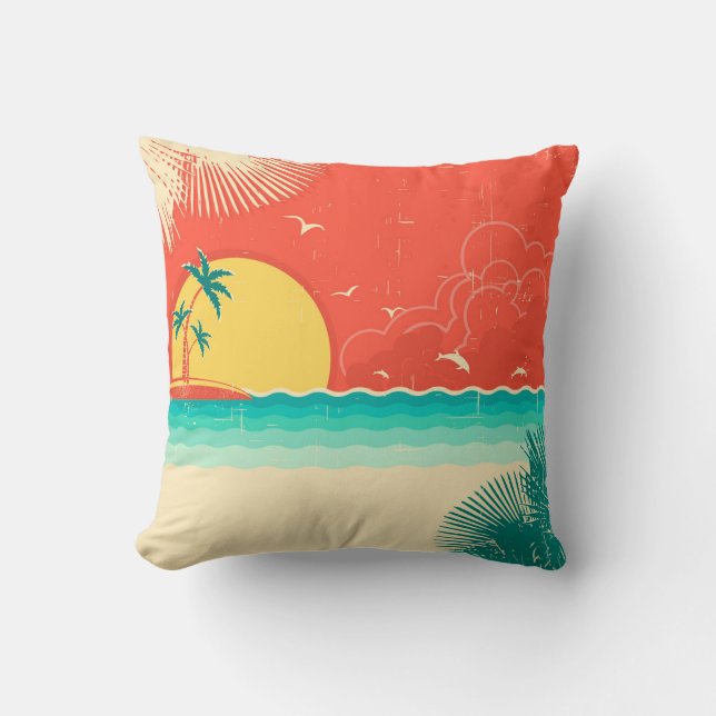 Almofada Vintage natural sazonal tropical com i (Frente)