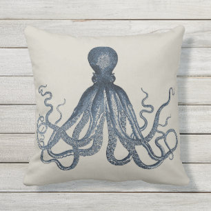 Almofada Vintage náutico Kraken do polvo de Steampunk do