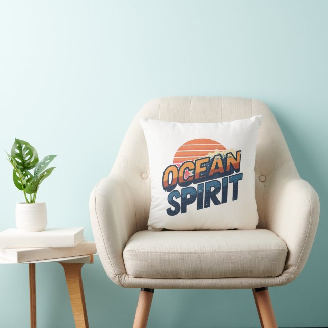 Almofada Vintage "Ocean Spirit" Beach Vibe (Cadeira)