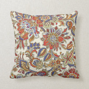 Almofada Vintage Paisley colorido retro de Oriente floral