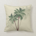 Almofada Vintage Palm Trees<br><div class="desc">Travesseiros decorativos com palmeiras de safra em fundo verde-claro. Legal sotaque à decoração da sua casa ou presente. Use o link Personalizar Mais para adicionar texto ou personalizar. Correspondendo itens em nossa loja.</div>