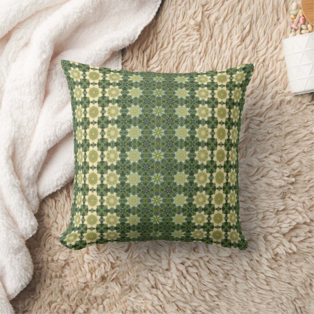 Almofada Vintage pattern in Green and Creme White (Cobertor)