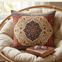 Vintage Persian Floral Rug Burgundy & Navy Orienta