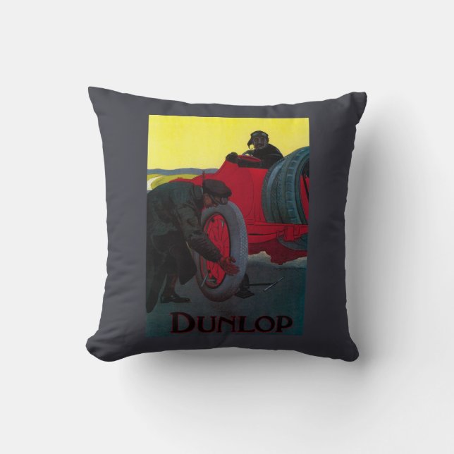 Almofada Vintage PosterEurope de Dunlop (Frente)