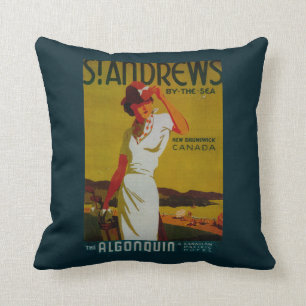 Almofada Vintage PosterEurope do Algonquin de St Andrews