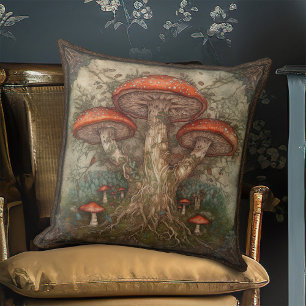 Almofada Vintage Red Spotted Mushroom Nature Festival