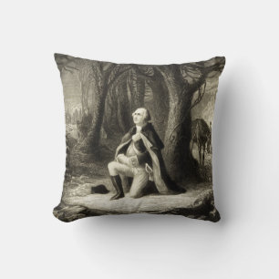 Almofada Vintage Retrato de George Washington Rezando