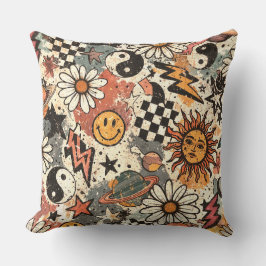 Almofada Vintage Retro Celestial Grunge Pattern