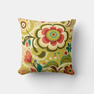 Almofada Vintage retro design verde-claro-floral