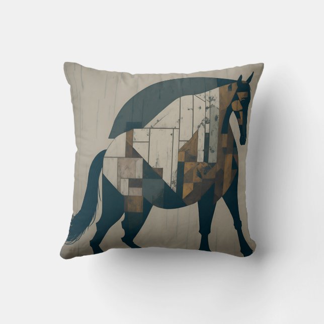 Almofada vintage retro horse (Verso)