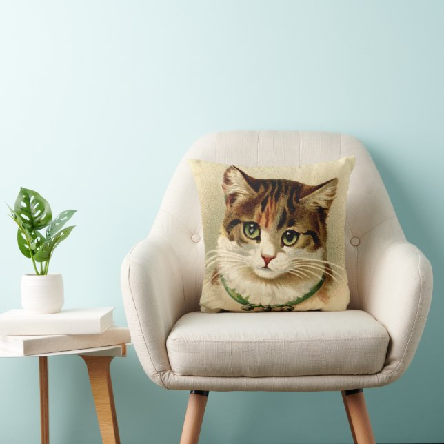 Almofada Vintage Retro Natal Cat Com Sinos (Cadeira)