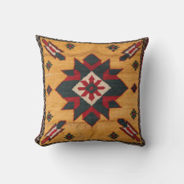 Almofada Vintage Revival: Travesseiro Amarelo Kilim com o C