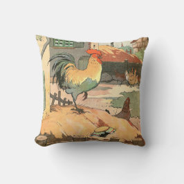 Almofada Vintage Rooster Fazenda Animal Ilustrado
