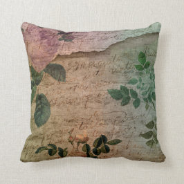 Almofada Vintage Rosa Music Escrevendo em Distante